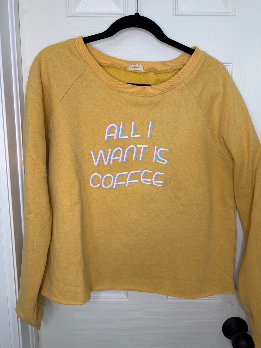 All I Want Is Coffee Yellow Crewneck Sweatshirt